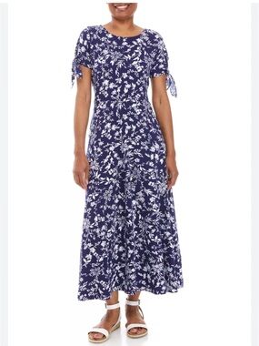 Emma & Michelle Women's Split Sleeve Floral Maxi Dress Sz Medium